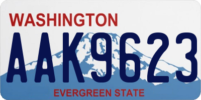 WA license plate AAK9623