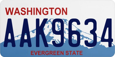 WA license plate AAK9634