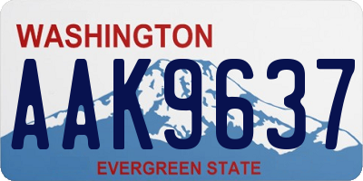 WA license plate AAK9637