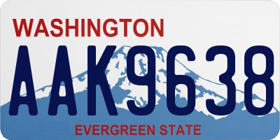 WA license plate AAK9638