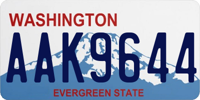 WA license plate AAK9644