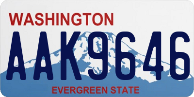 WA license plate AAK9646