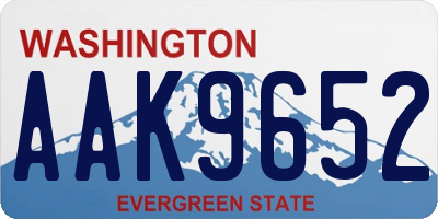 WA license plate AAK9652