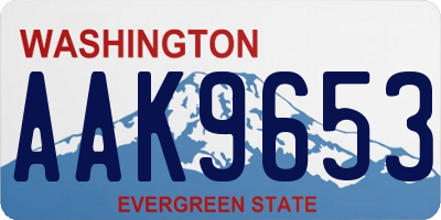 WA license plate AAK9653