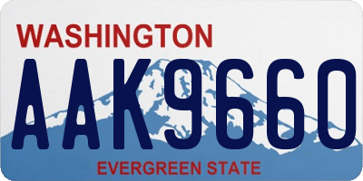WA license plate AAK9660