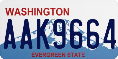WA license plate AAK9664