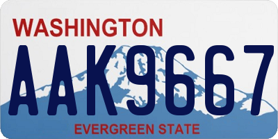 WA license plate AAK9667