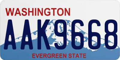 WA license plate AAK9668