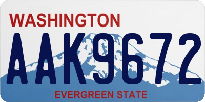 WA license plate AAK9672