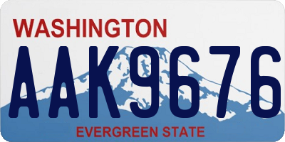 WA license plate AAK9676