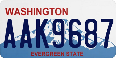 WA license plate AAK9687