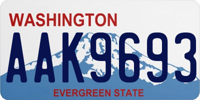 WA license plate AAK9693