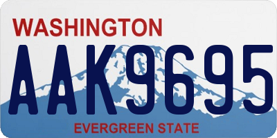 WA license plate AAK9695