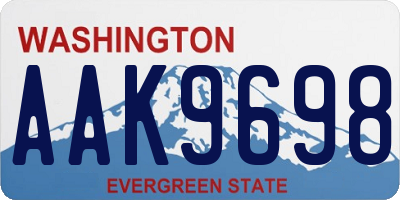 WA license plate AAK9698