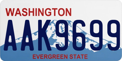 WA license plate AAK9699