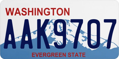 WA license plate AAK9707