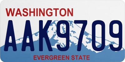 WA license plate AAK9709