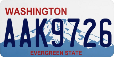 WA license plate AAK9726