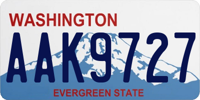 WA license plate AAK9727