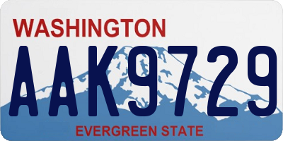 WA license plate AAK9729