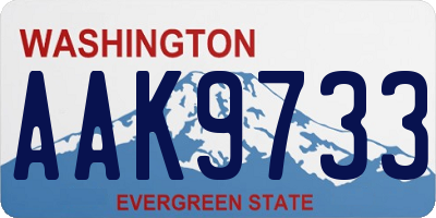 WA license plate AAK9733