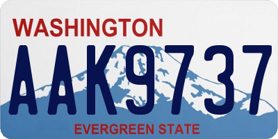 WA license plate AAK9737
