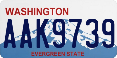 WA license plate AAK9739