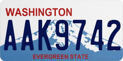 WA license plate AAK9742