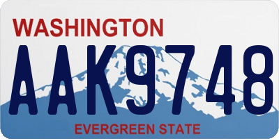 WA license plate AAK9748