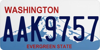 WA license plate AAK9757