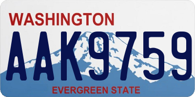 WA license plate AAK9759