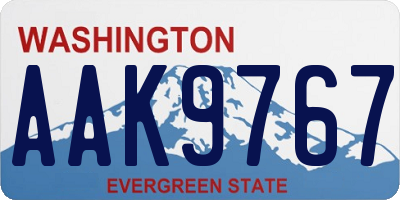 WA license plate AAK9767