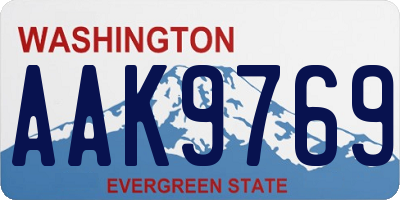 WA license plate AAK9769
