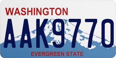 WA license plate AAK9770