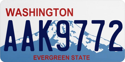 WA license plate AAK9772