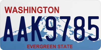 WA license plate AAK9785