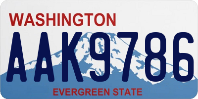 WA license plate AAK9786