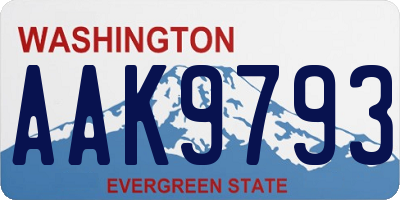 WA license plate AAK9793