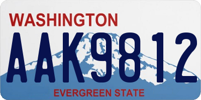 WA license plate AAK9812