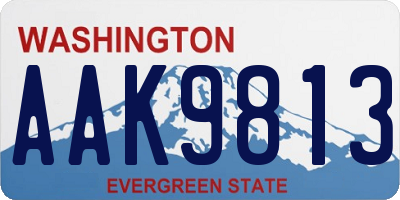WA license plate AAK9813