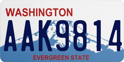 WA license plate AAK9814