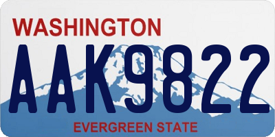 WA license plate AAK9822