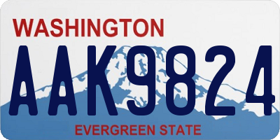 WA license plate AAK9824