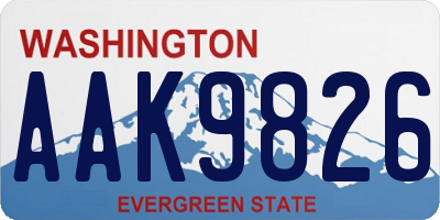 WA license plate AAK9826