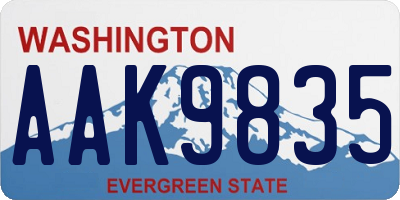 WA license plate AAK9835