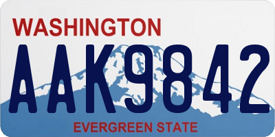 WA license plate AAK9842