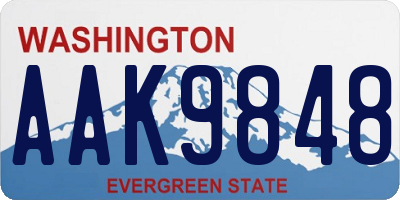 WA license plate AAK9848