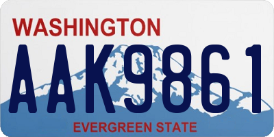 WA license plate AAK9861