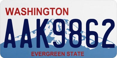 WA license plate AAK9862