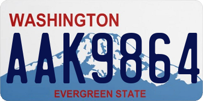 WA license plate AAK9864